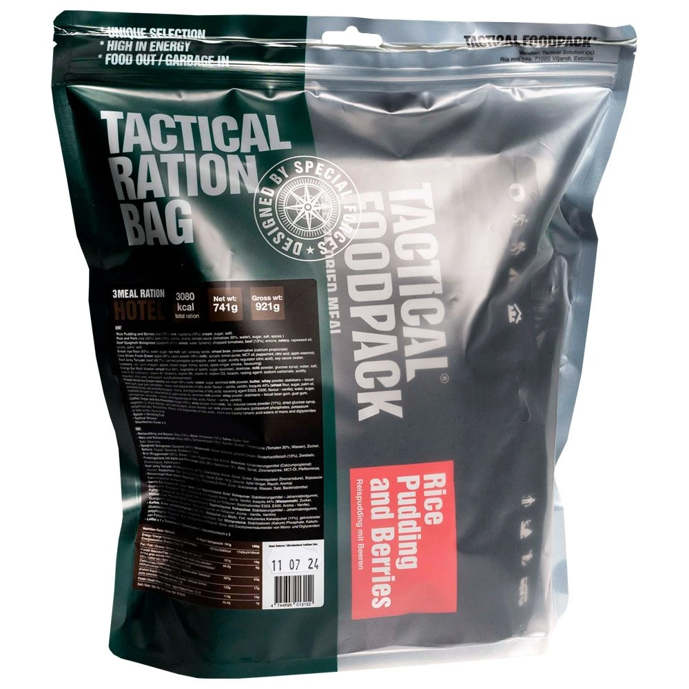 Repas Lyophilisé Tactical Foodpack Ration De 3 Repas HOTEL 747g 3 Repas Lyophilisé Tactical Foodpack Ration De 3 Repas HOTEL 747g