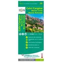 Carte IGN Calvi Cargese Monte Cinto Monte Rotondo