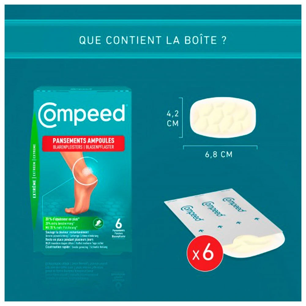 Soins Des Pieds Compeed Ampoules Extrême Bt 6 White 5 Soins Des Pieds Compeed Ampoules Extrême Bt 6 White – Image 3