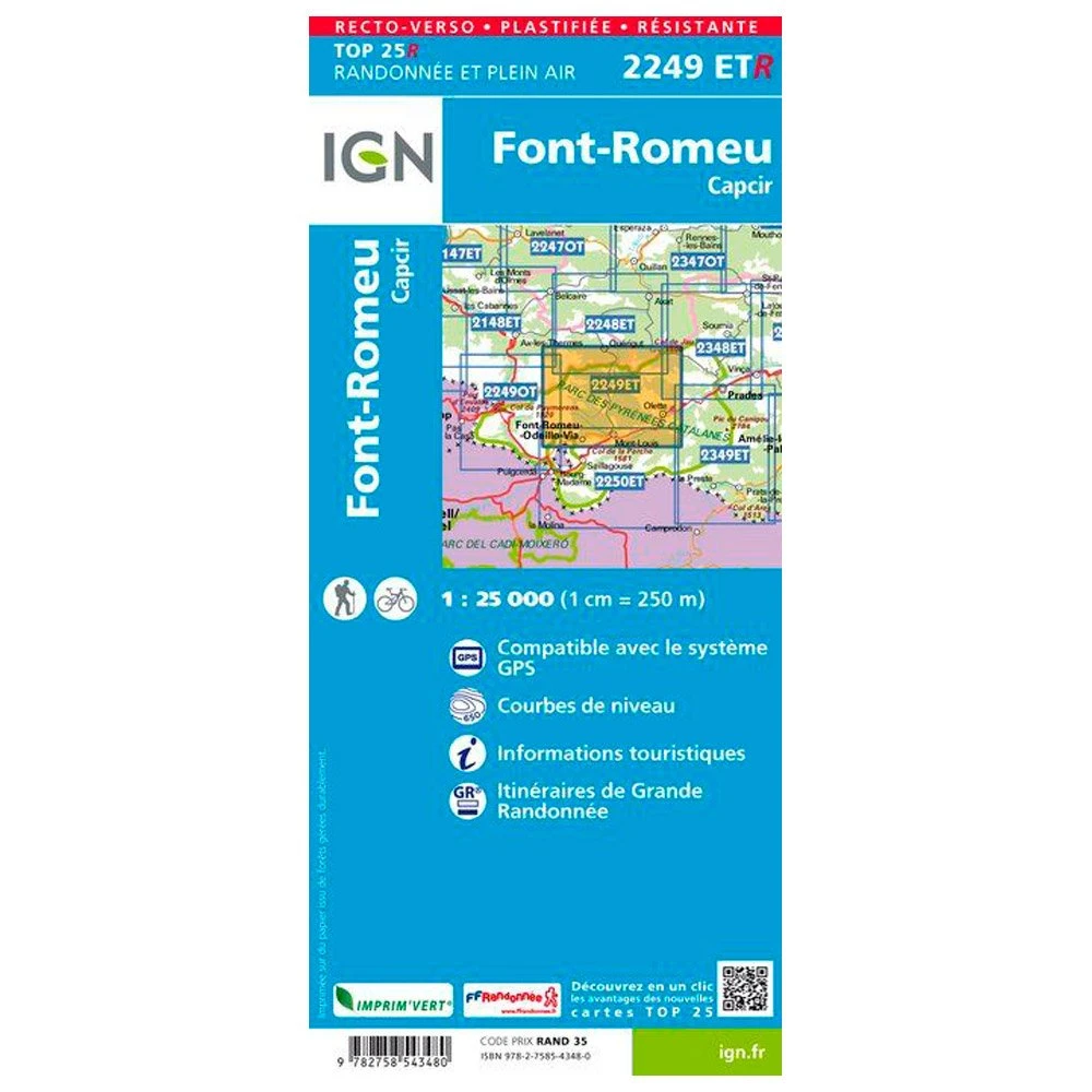 Carte IGN 2249ETR Font Romeu, Capcir - Résistante 4 Carte IGN 2249ETR Font Romeu, Capcir - Résistante – Image 2