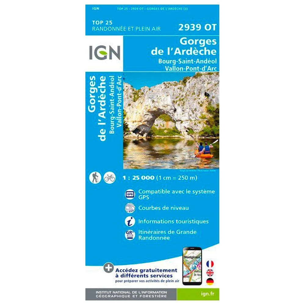 Carte IGN 2939OT Gorges De L'Ardèche, Bourg-Saint-Andéol, Vallon-Pont-d'Arc 3 Carte IGN 2939OT Gorges De L'Ardèche, Bourg-Saint-Andéol, Vallon-Pont-d'Arc