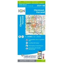 Carte IGN 2531SB Clermont-Ferrand