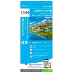 Carte IGN La Reunion P4405Rt Saint Pierre Cirque De Cilaos PN De La Réunion