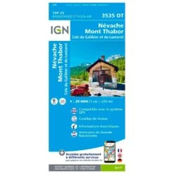 Carte IGN 3535OT Névache, Mont Thabor, Cols Du Galibier Et Du Lautaret