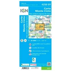 Carte IGN 4250OT Corte, Monte Cinto, Parc Naturel Régional De Corse -Magasin De Matériel De Camping En Plein Air 8e040bfec34da7c272eee08c838fd8a040e25e63 H230IGNBIV355967 0IGN0211123 2