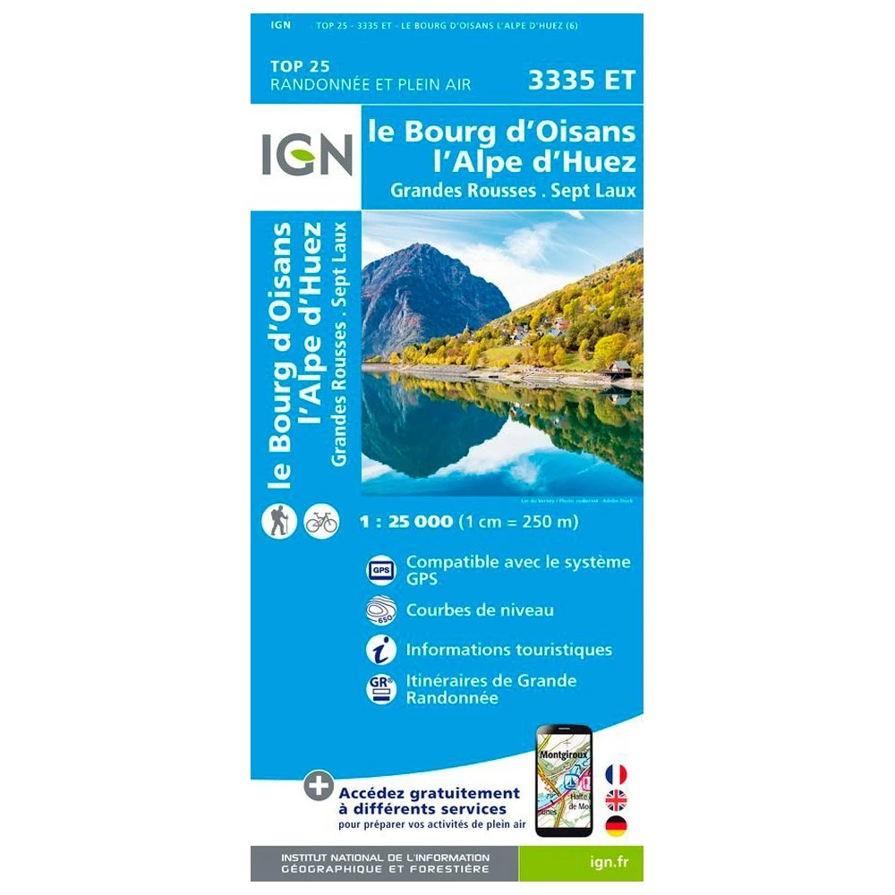 Carte IGN 3335ET Le Bourg D'Oisans, L'Alpe D'Huez, Grandes Rousses, Sept Laux 3 Carte IGN 3335ET Le Bourg D'Oisans, L'Alpe D'Huez, Grandes Rousses, Sept Laux