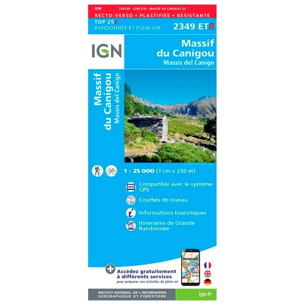 Carte IGN 2349ETR Massif Du Canigou - Résistante 3 Carte IGN 2349ETR Massif Du Canigou - Résistante